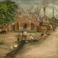 陳澄波《溫陵媽祖廟》，1927，畫布、油彩，91 x 116.5 公分（陳澄波文化基金會授權提供，僅供本文使用，請勿轉載）