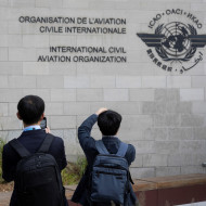 Members of ICAO agency arrive at their headquarters in Montreal (Reuters/Shutterstock)