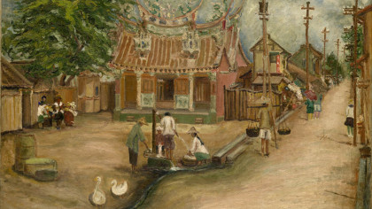 陳澄波《溫陵媽祖廟》，1927，畫布、油彩，91 x 116.5 公分（陳澄波文化基金會授權提供，僅供本文使用，請勿轉載）