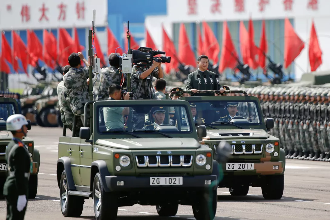 Chinese President Xi Jinping inspects troops at the People's Liberation Army (PLA) Hong Kong Garrison as part of events marking the 20th anniversary of the city's handover from British to Chinese rule, in Hong Kong. Reuters/Shutterstock